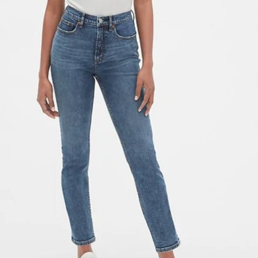 Gap cigarette jeans, dark indigo, like new